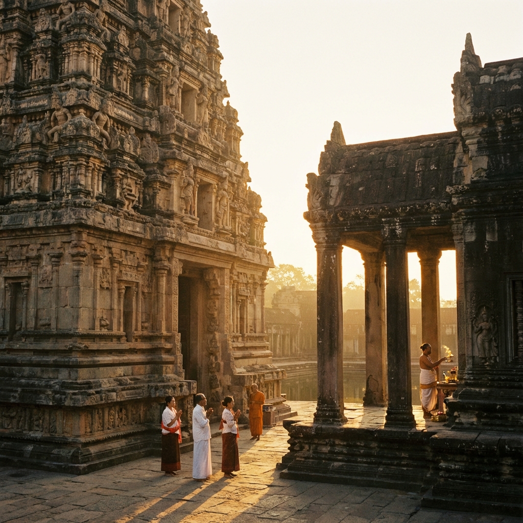 Hindu Temple at Sunrise